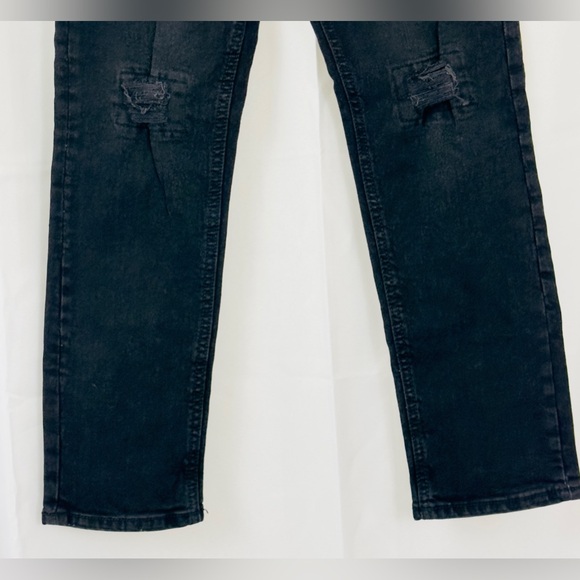 Hudson Kids Washed Black High Rise Straight Jeans Non Wear-Thru Distressing NWT - Picture 3 of 13